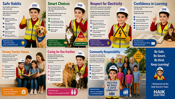 Hovhannes teaching a child-friendly safety lesson